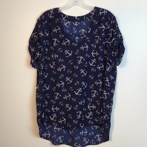 Women’s Navy Blue/White Sailor Blouse